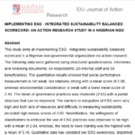 IMPLEMENTING ESG - INTEGRATED SUSTAINABILITY BALANCED SCORECARD: AN ACTION RESEARCH STUDY IN A NIGERIAN NGO